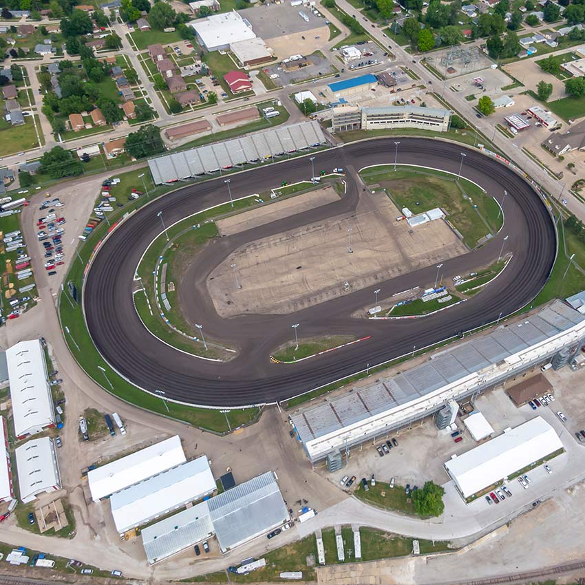 overhead image of a race track